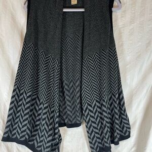Art And Soul Charcoal and Light Gray Knit Vest
